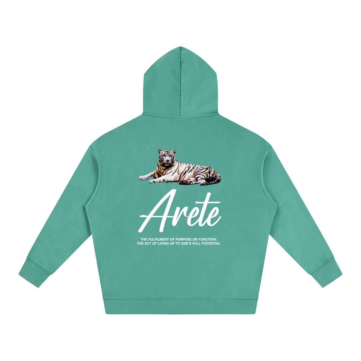 New - Signature White Text Hoodie - ARETE