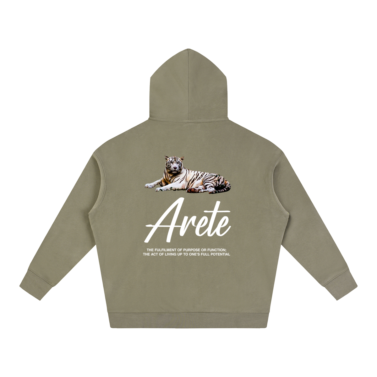 New - Signature White Text Hoodie - ARETE