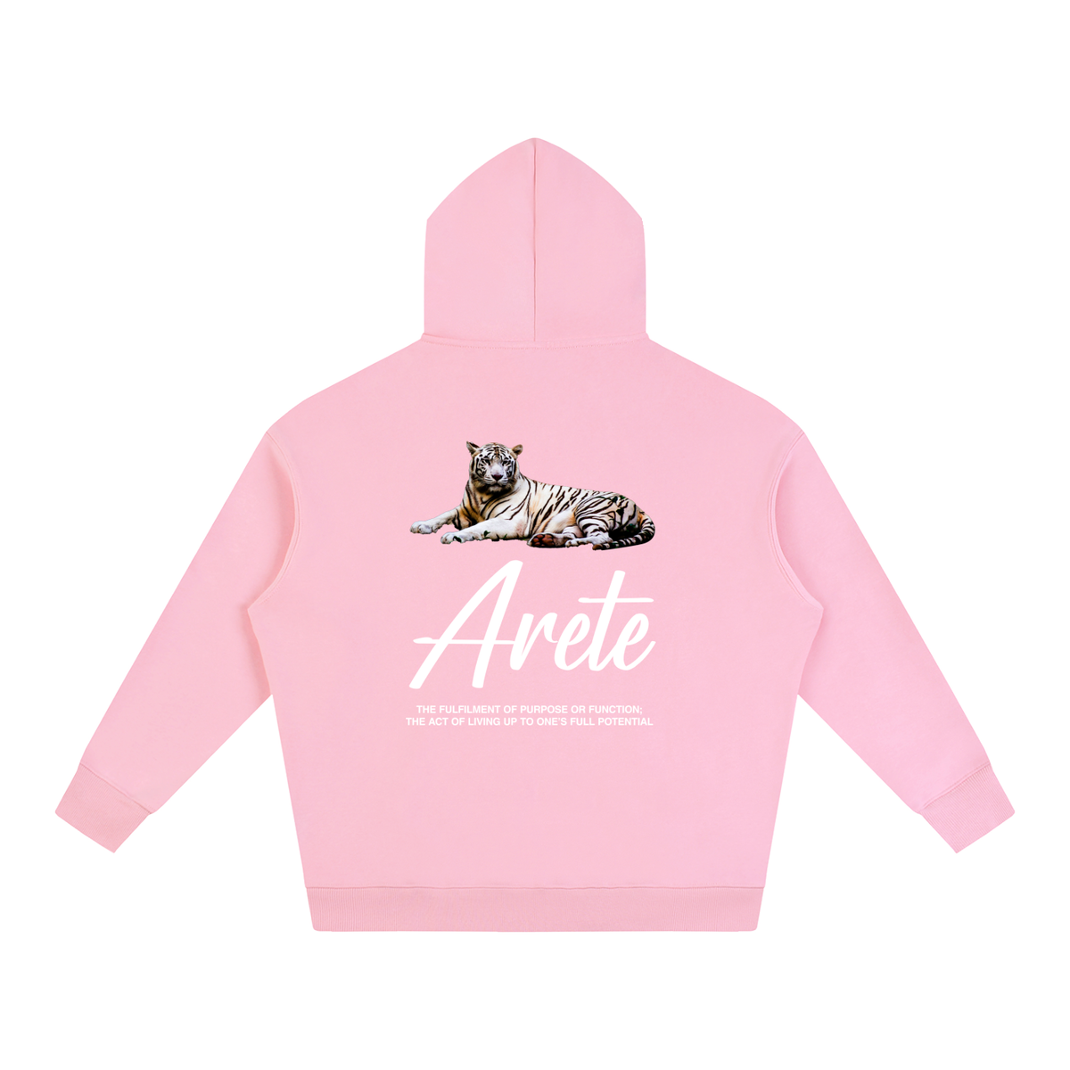 New - Signature White Text Hoodie - ARETE