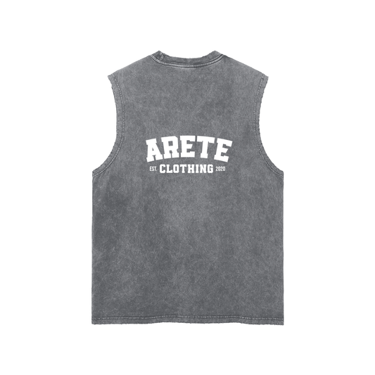 ARETE Classic White Text Tank Top - ARETE