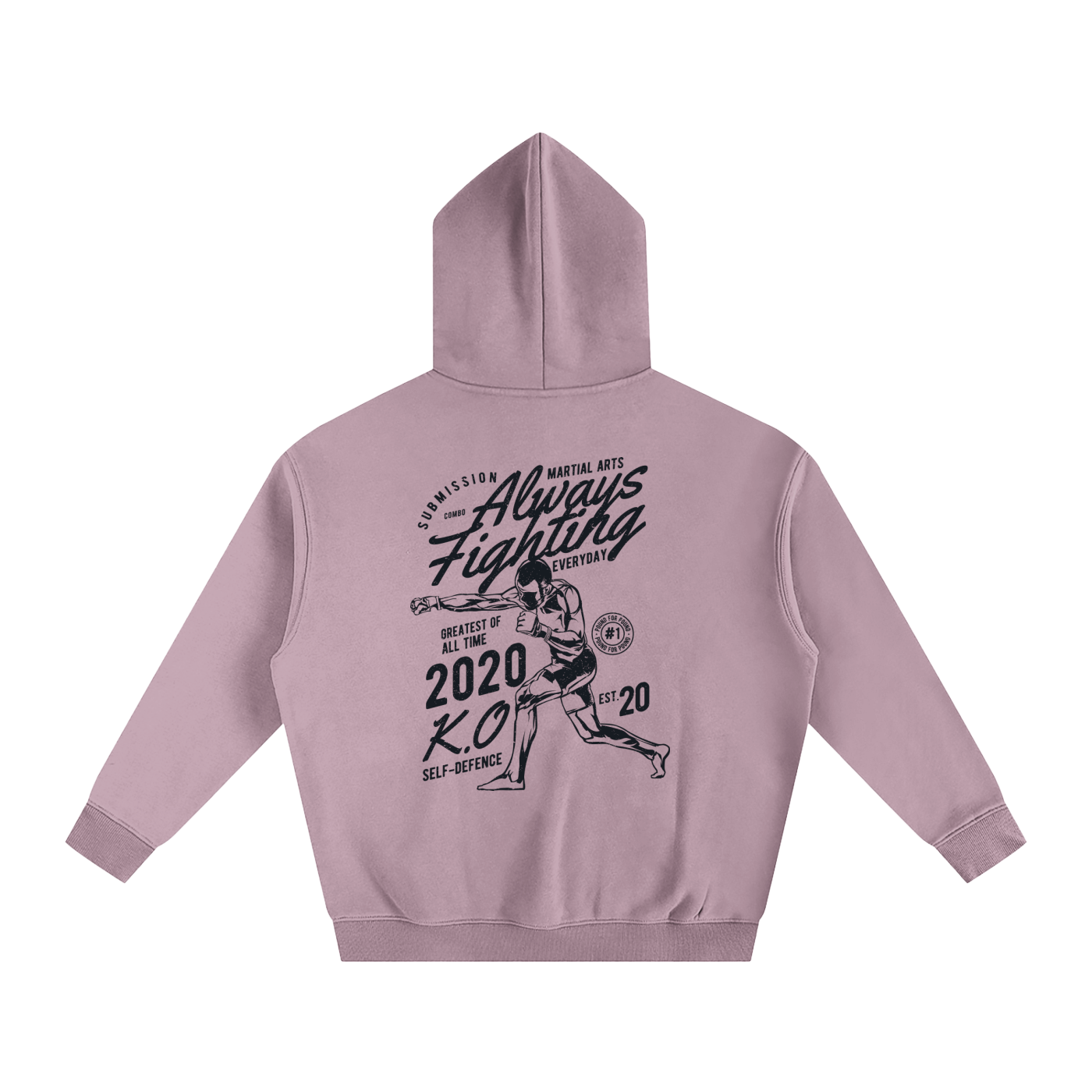 Always Fighting Black Text Hoodie - ARETE