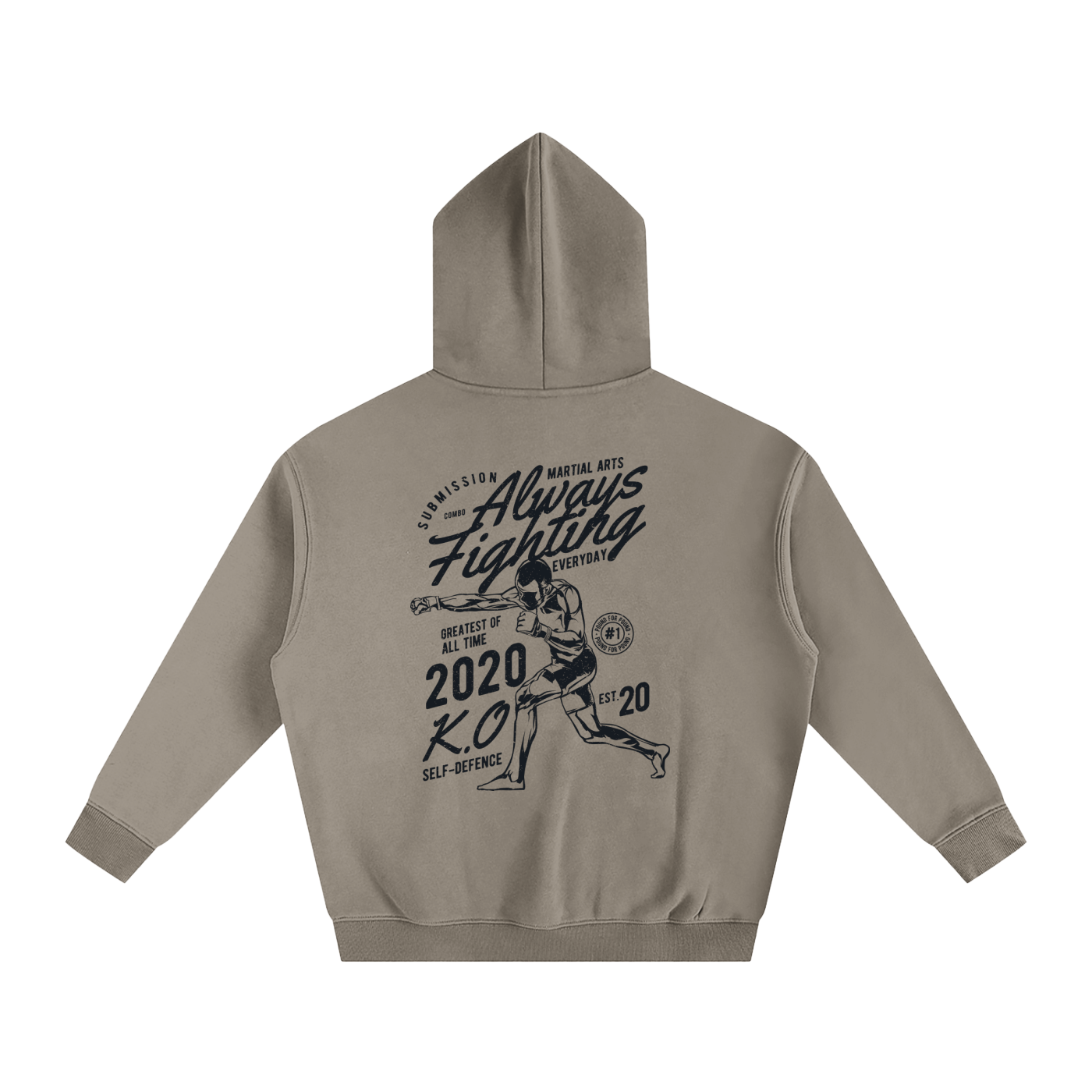 Always Fighting Black Text Hoodie - ARETE