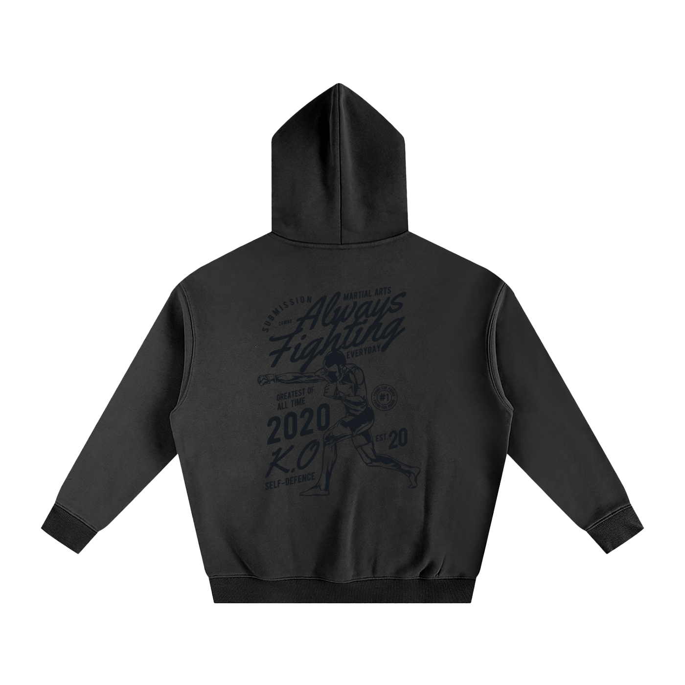 Always Fighting Black Text Hoodie - ARETE