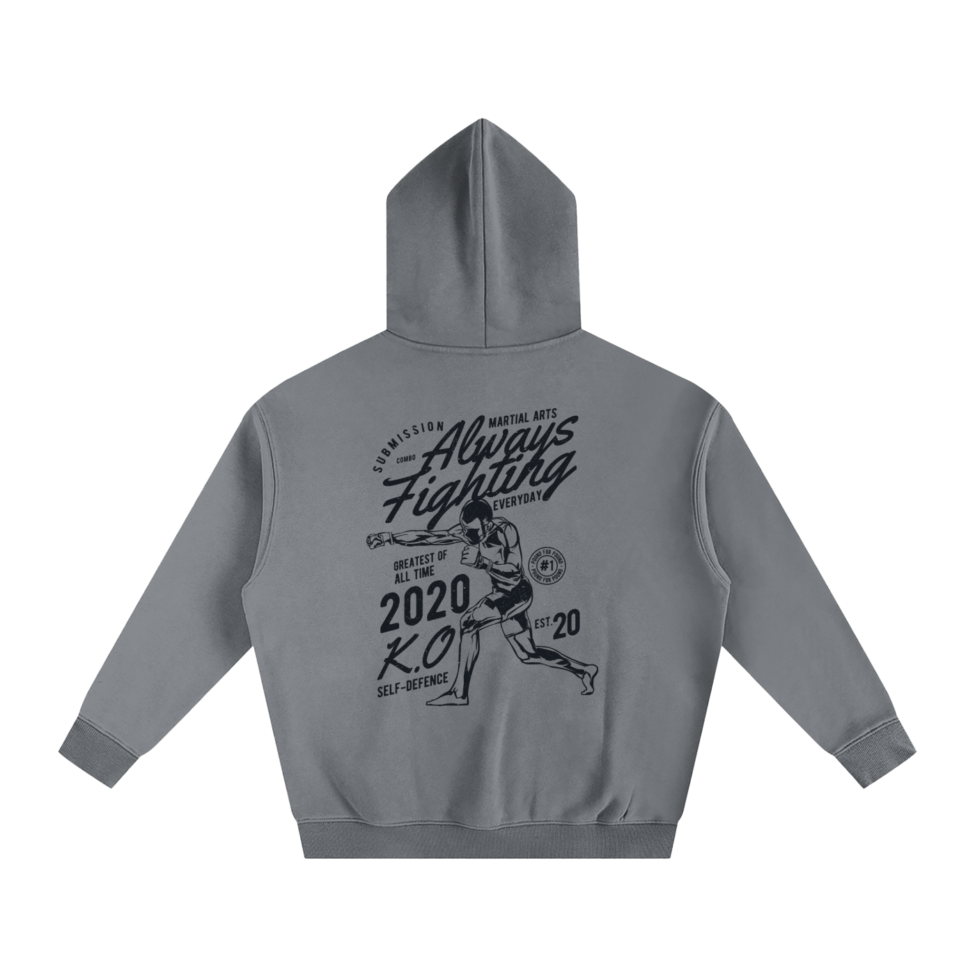 Always Fighting Black Text Hoodie - ARETE