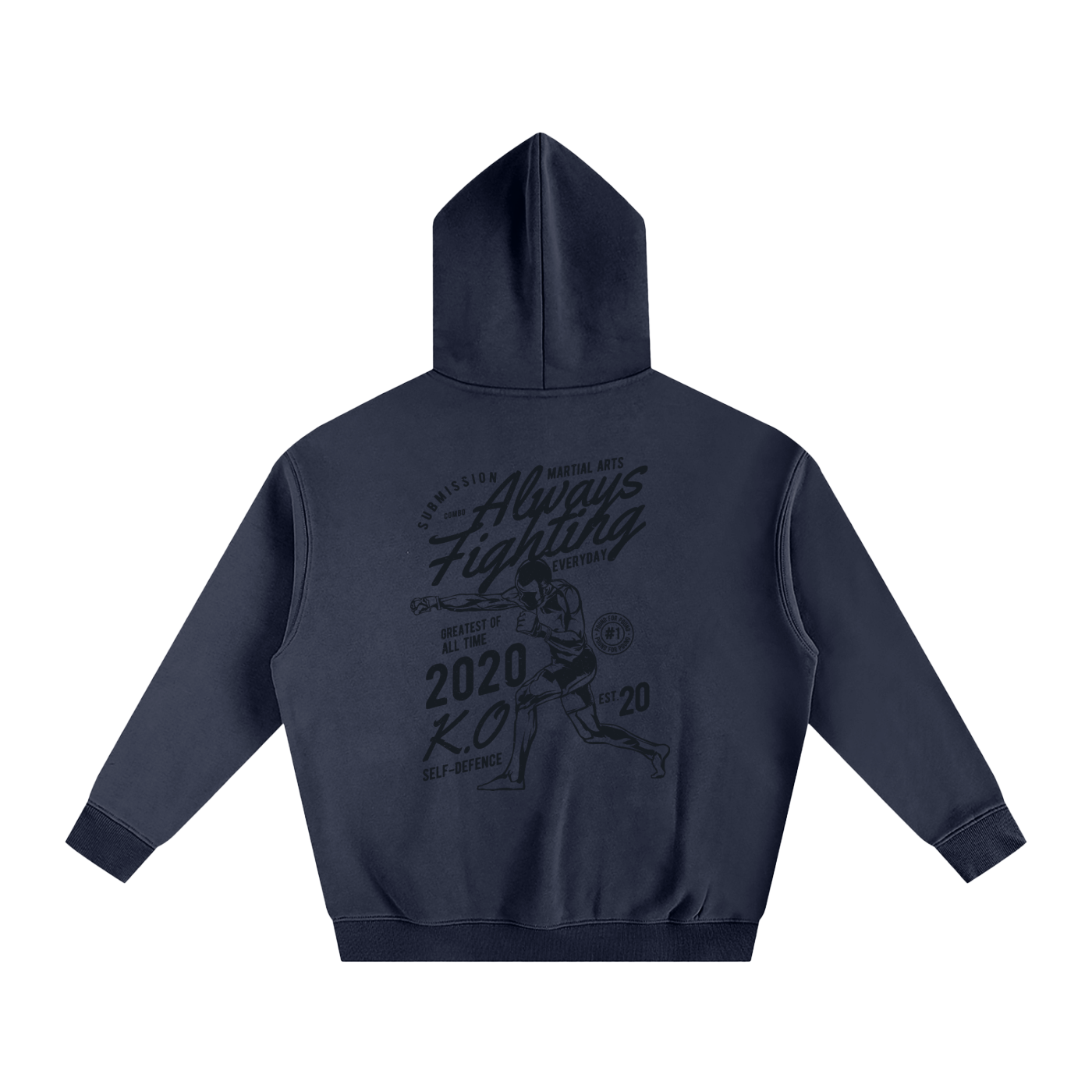 Always Fighting Black Text Hoodie - ARETE