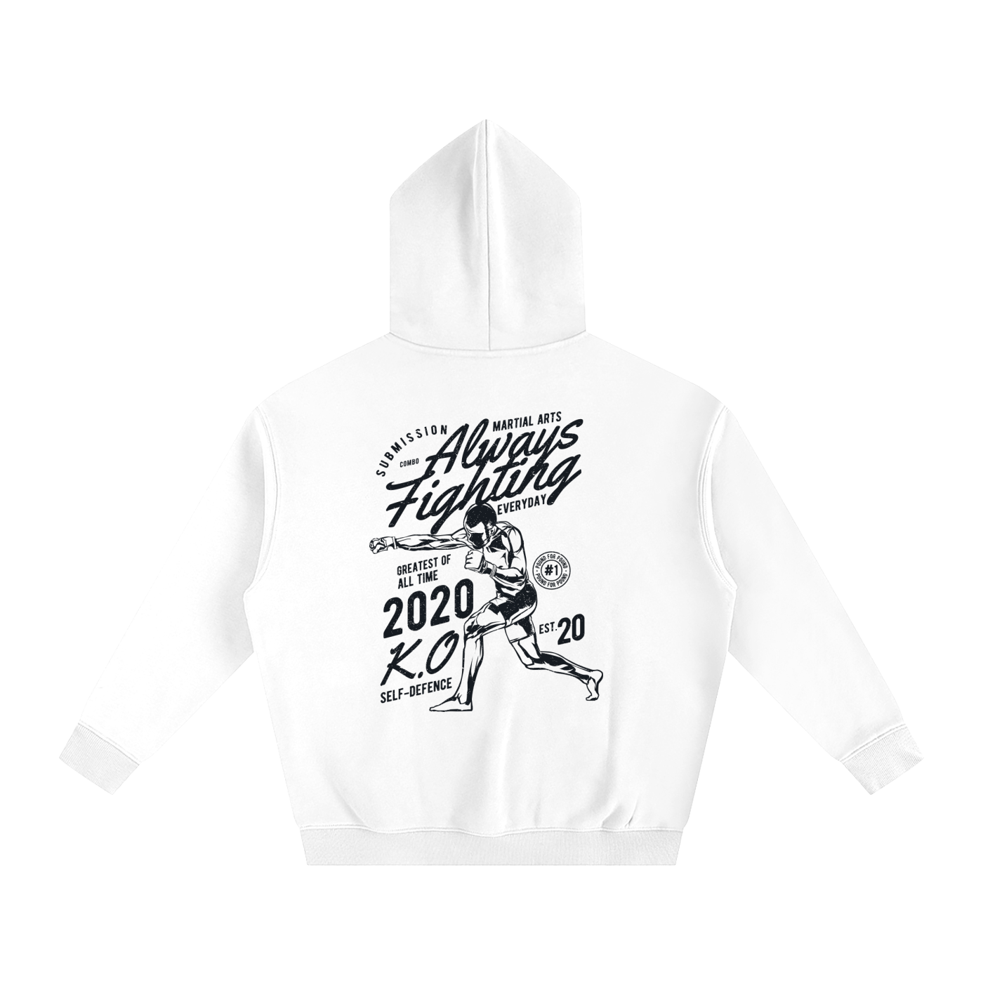 Always Fighting Black Text Hoodie - ARETE