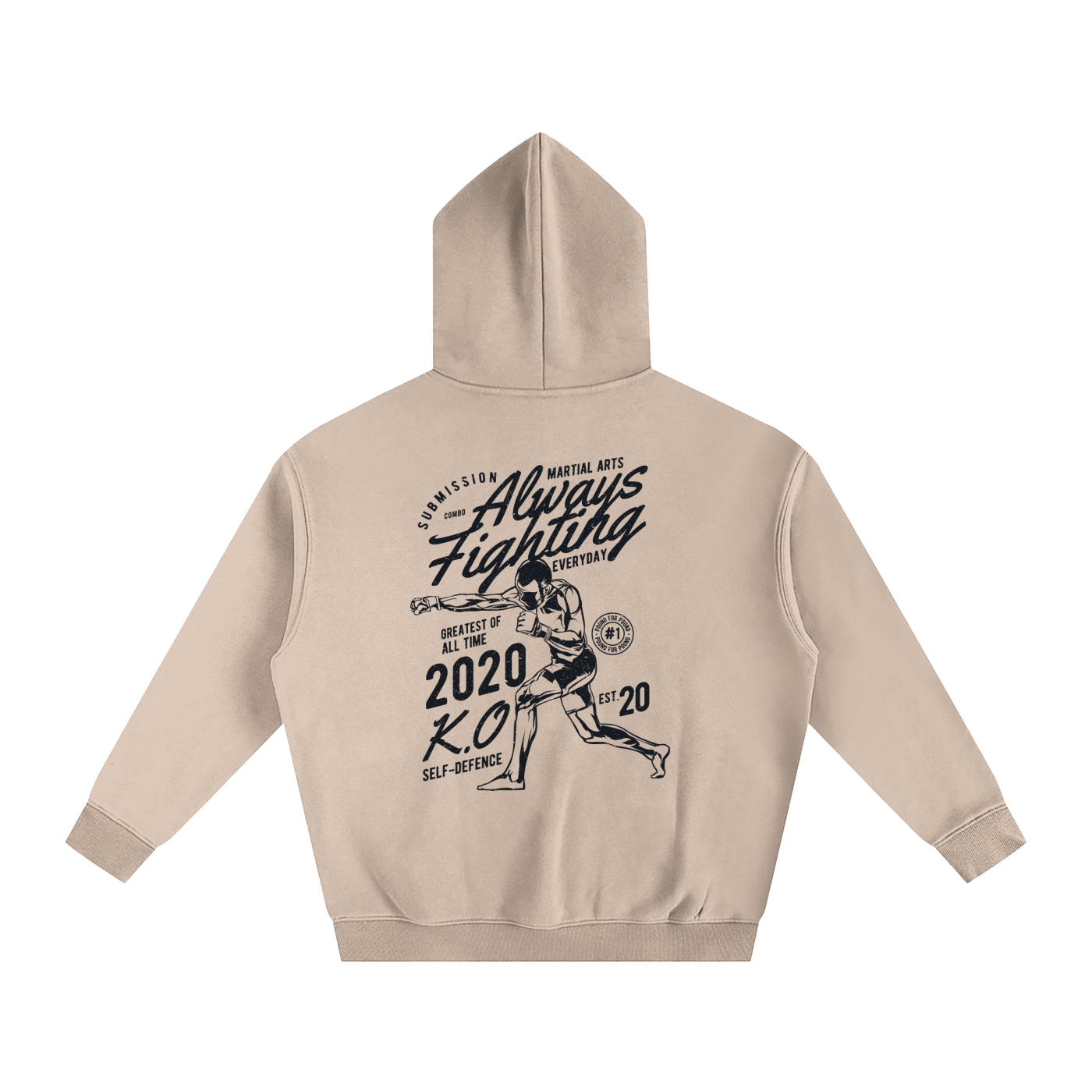 Always Fighting Black Text Hoodie - ARETE