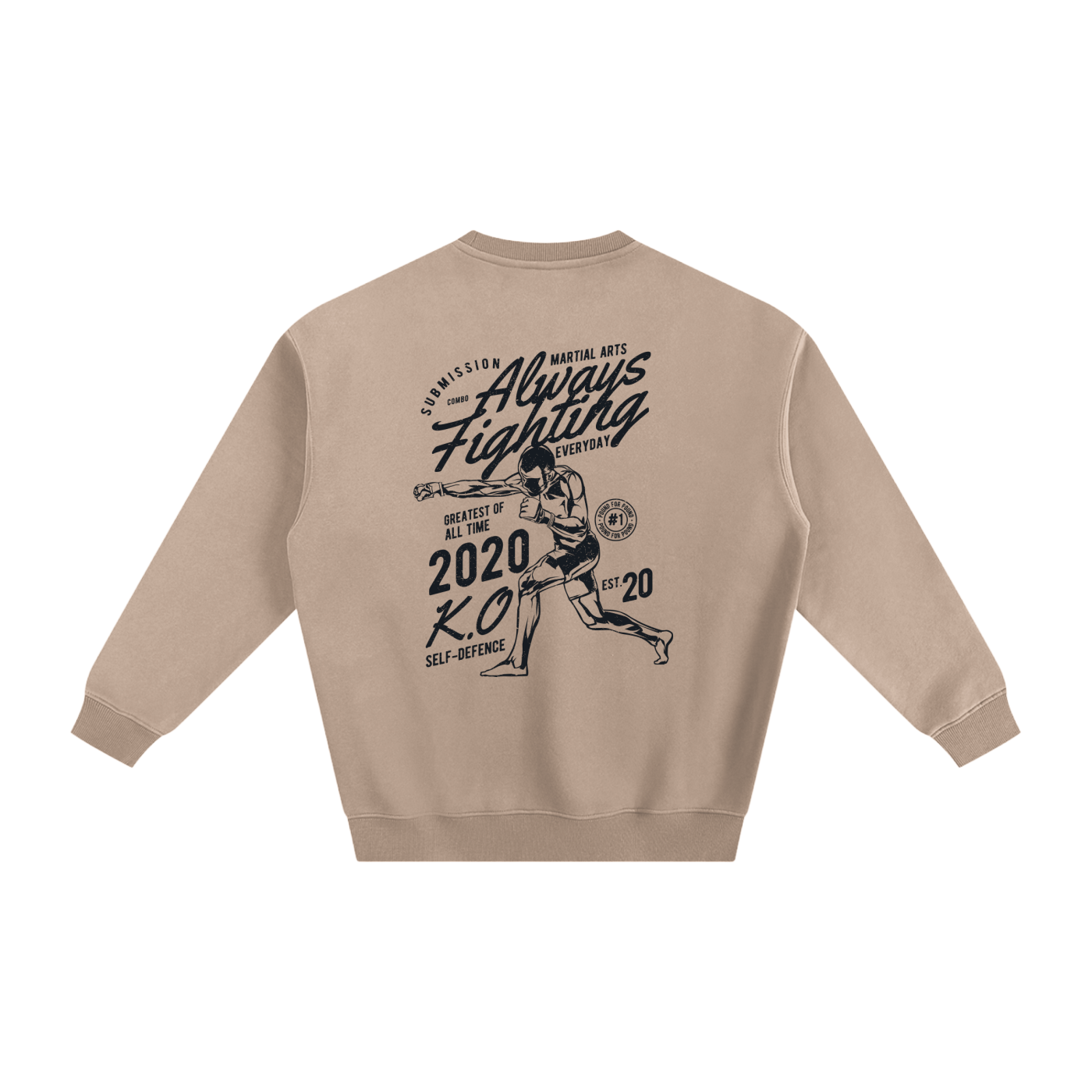 Always Fighting Black Text Sweatshirt - ARETE
