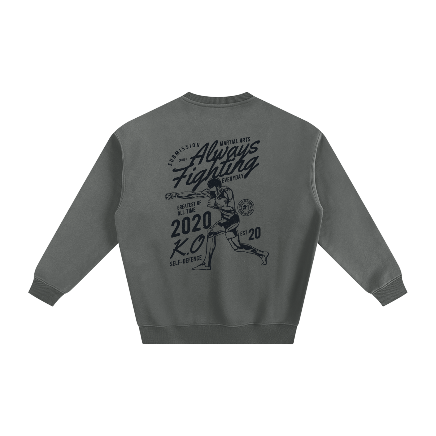 Always Fighting Black Text Sweatshirt - ARETE