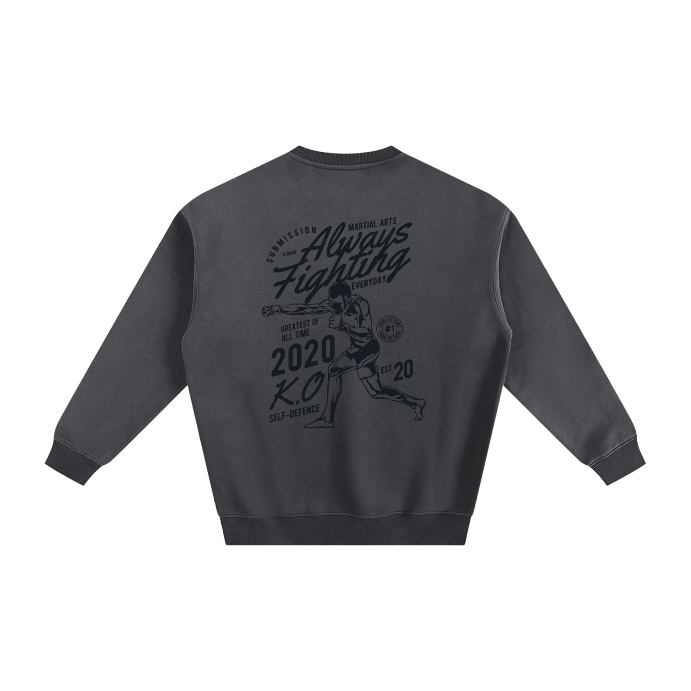 Always Fighting Black Text Sweatshirt - ARETE