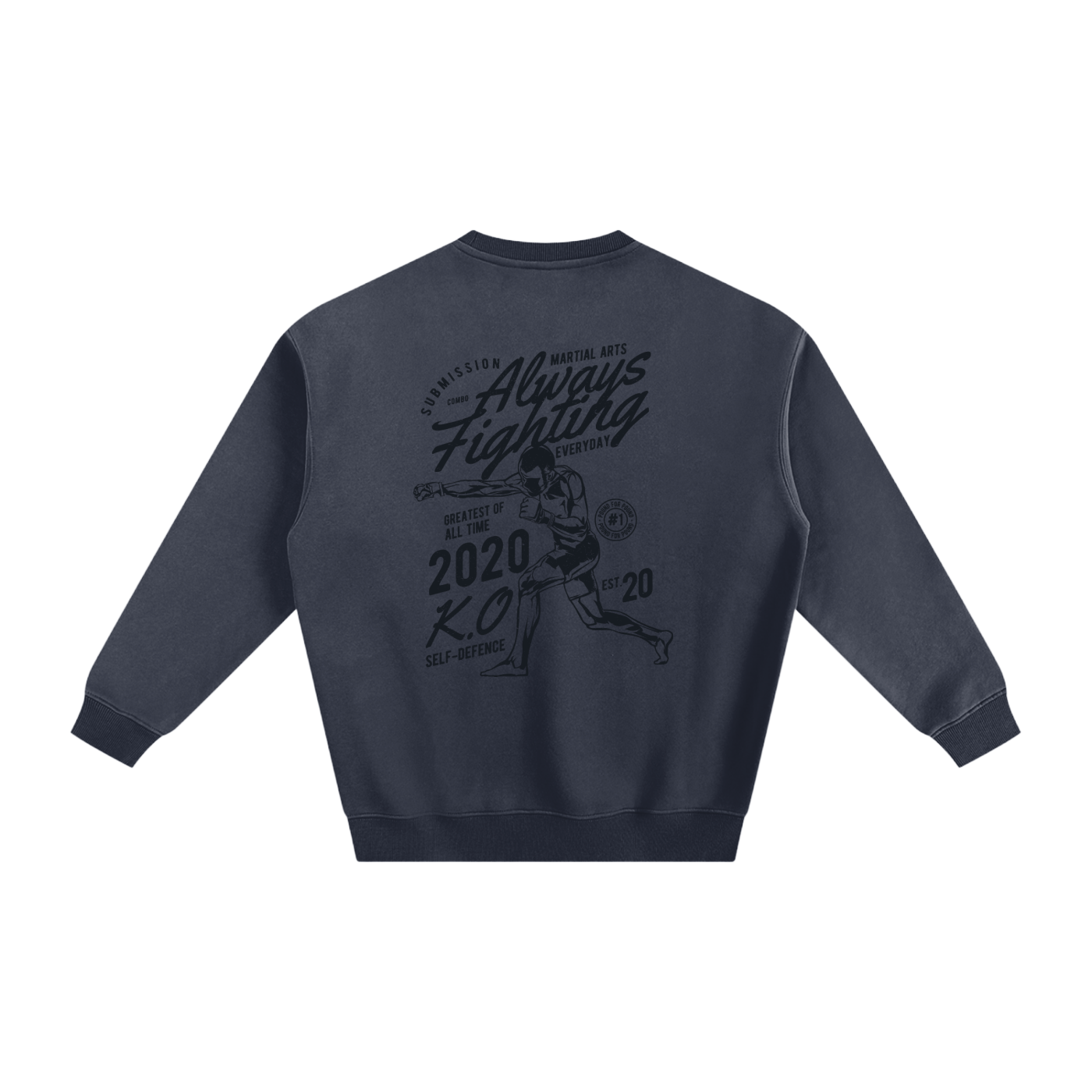 Always Fighting Black Text Sweatshirt - ARETE