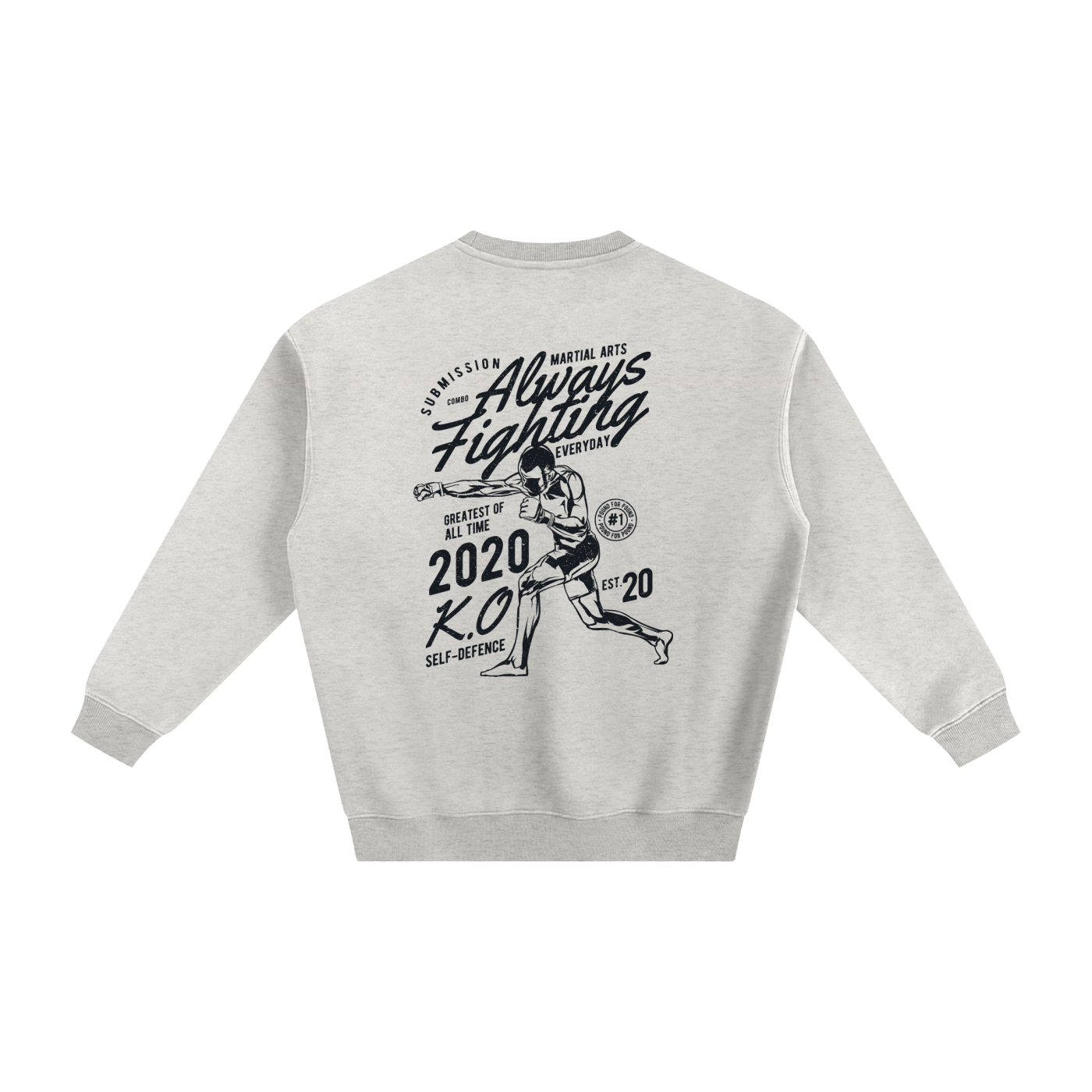 Always Fighting Black Text Sweatshirt - ARETE
