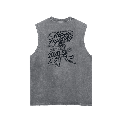 Always Fighting Black Text Tank Top - ARETE