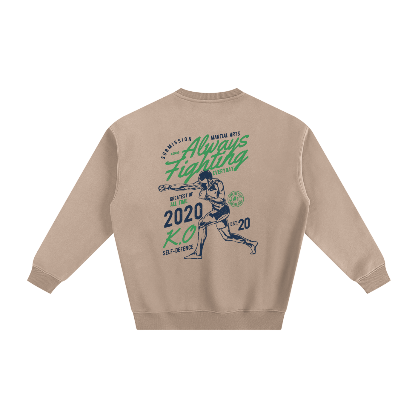 Always Fighting Green and Blue Text Sweatshirt - ARETE