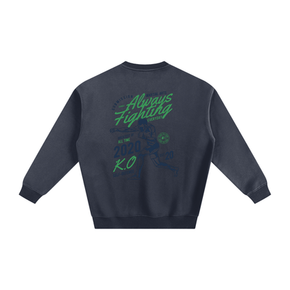 Always Fighting Green and Blue Text Sweatshirt - ARETE