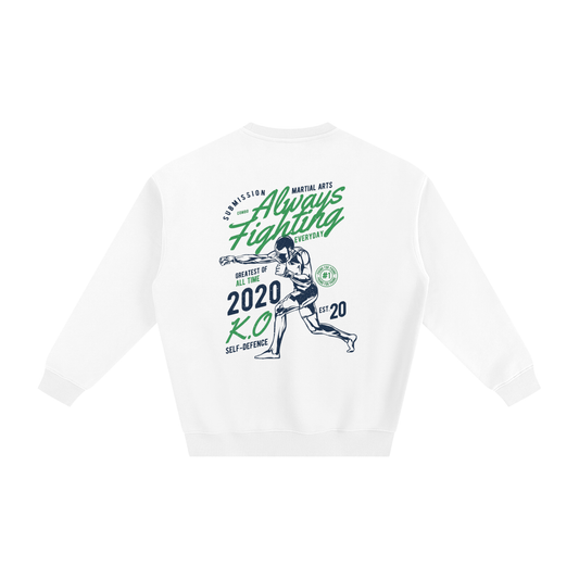 Always Fighting Green and Blue Text Sweatshirt - ARETE
