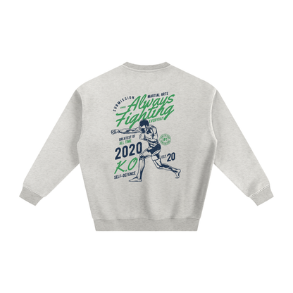 Always Fighting Green and Blue Text Sweatshirt - ARETE