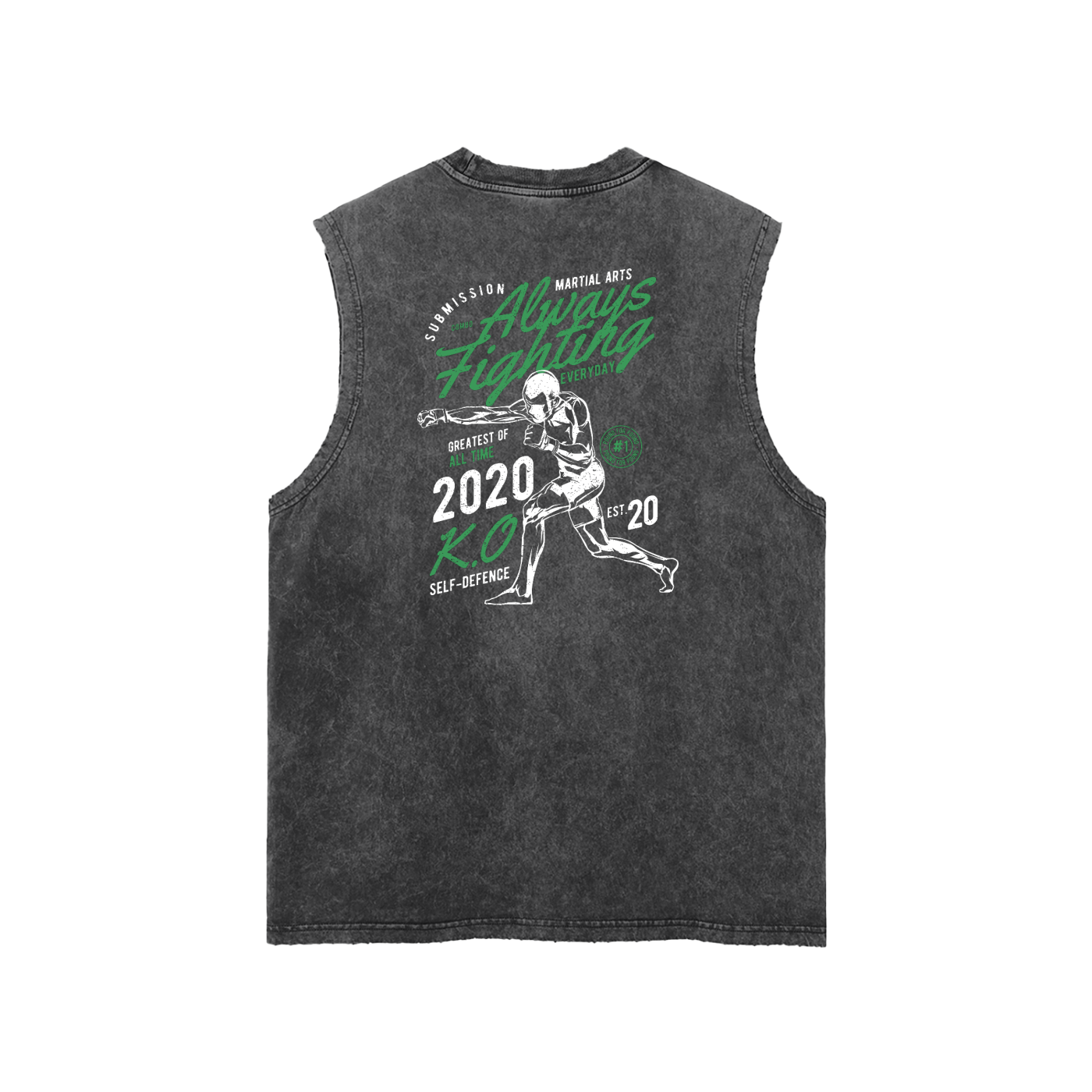 Always Fighting Green and White Text Tank Top - ARETE