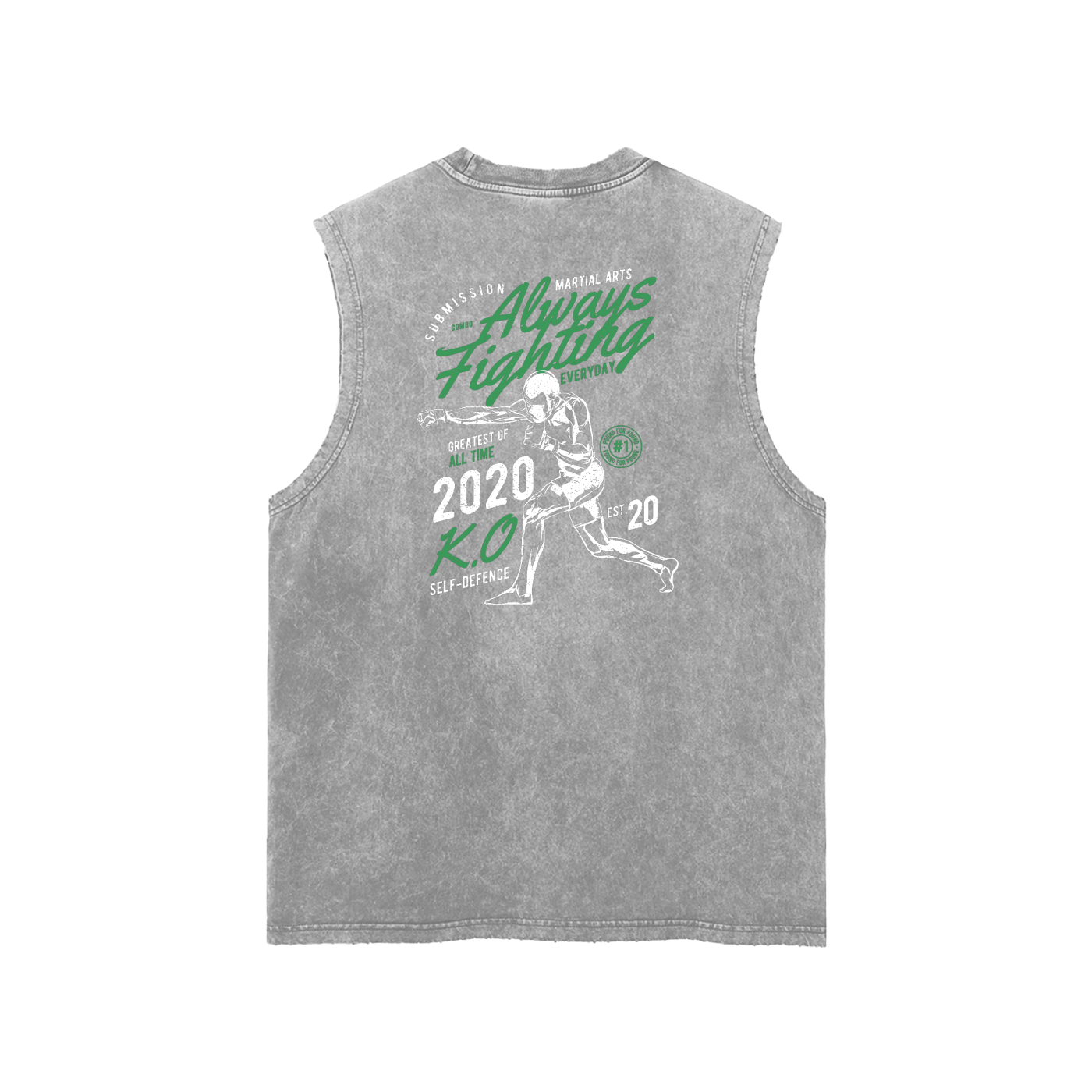 Always Fighting Green and White Text Tank Top - ARETE