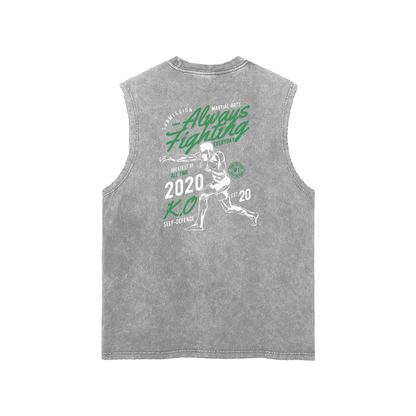 Always Fighting Green and White Text Tank Top - ARETE