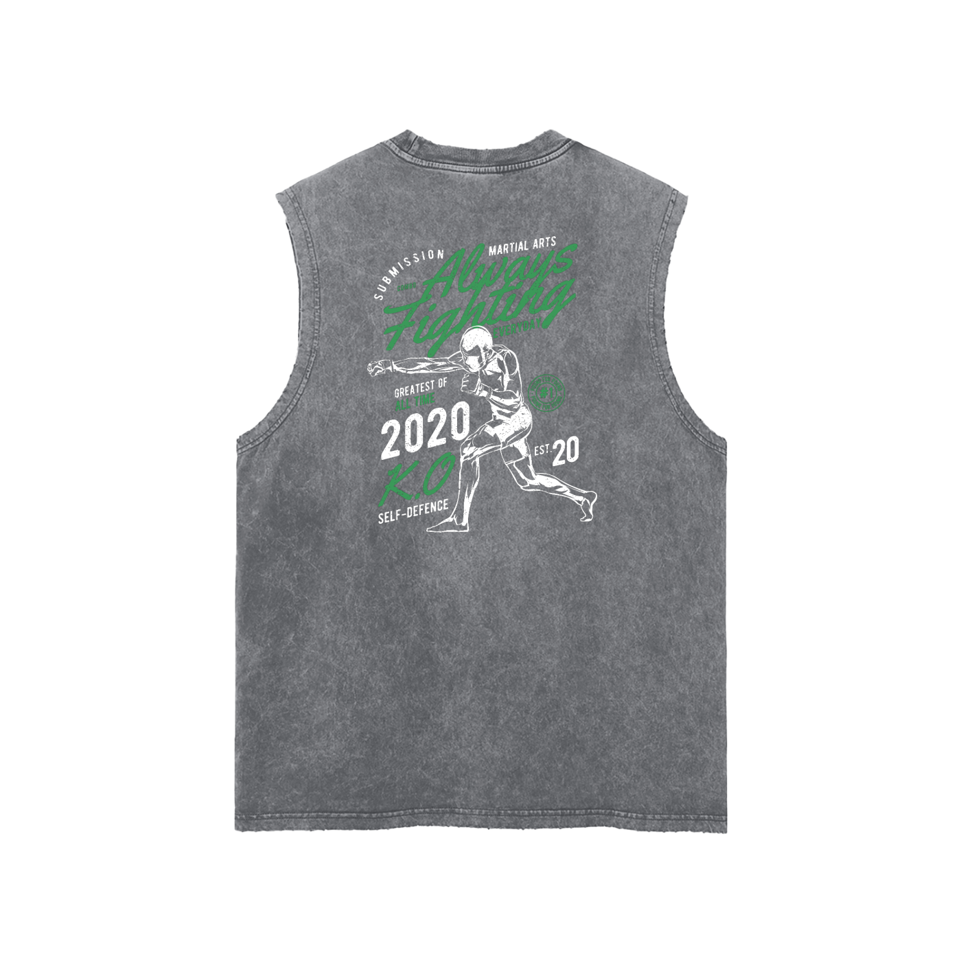 Always Fighting Green and White Text Tank Top - ARETE