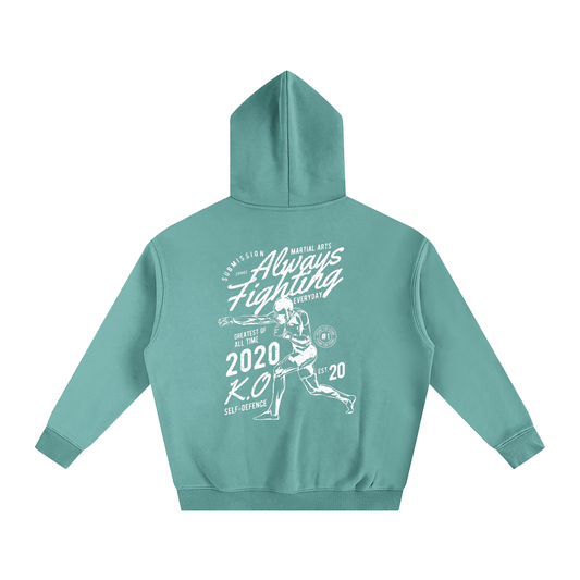 Always Fighting White Text Hoodie - ARETE