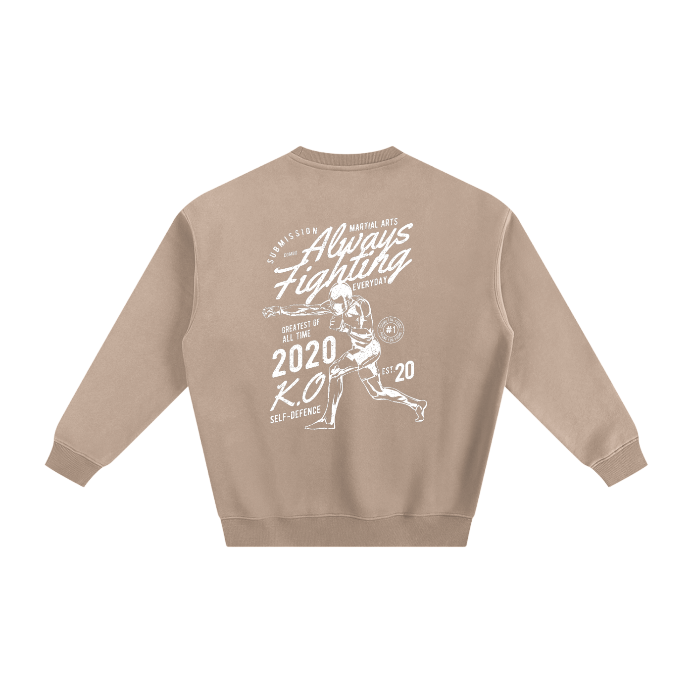 Always Fighting White Text Sweatshirt - ARETE
