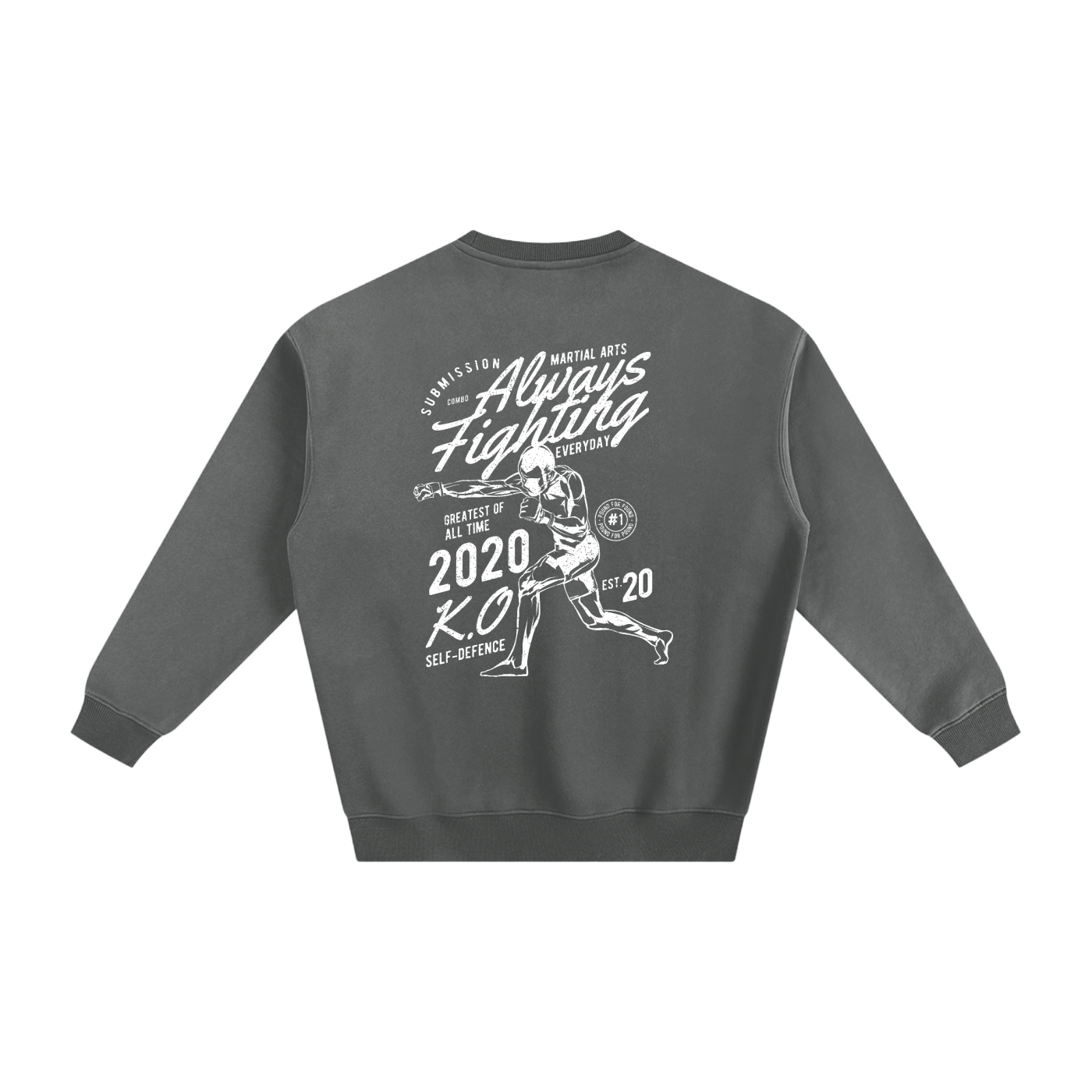 Always Fighting White Text Sweatshirt - ARETE