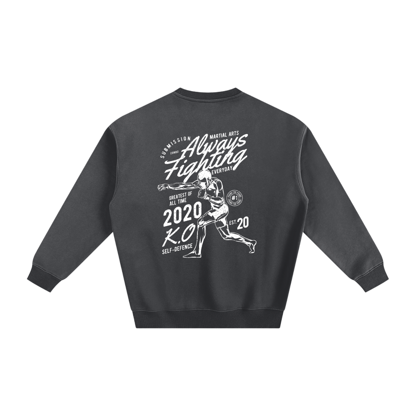 Always Fighting White Text Sweatshirt - ARETE
