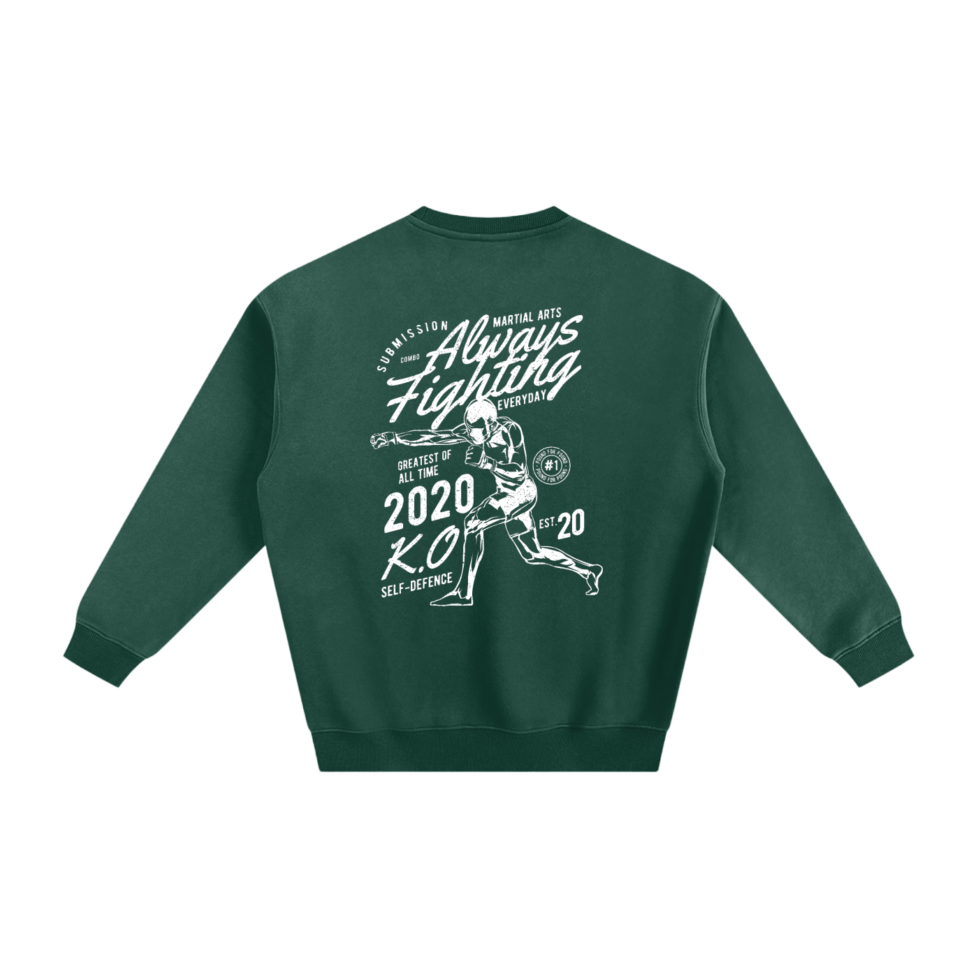 Always Fighting White Text Sweatshirt - ARETE