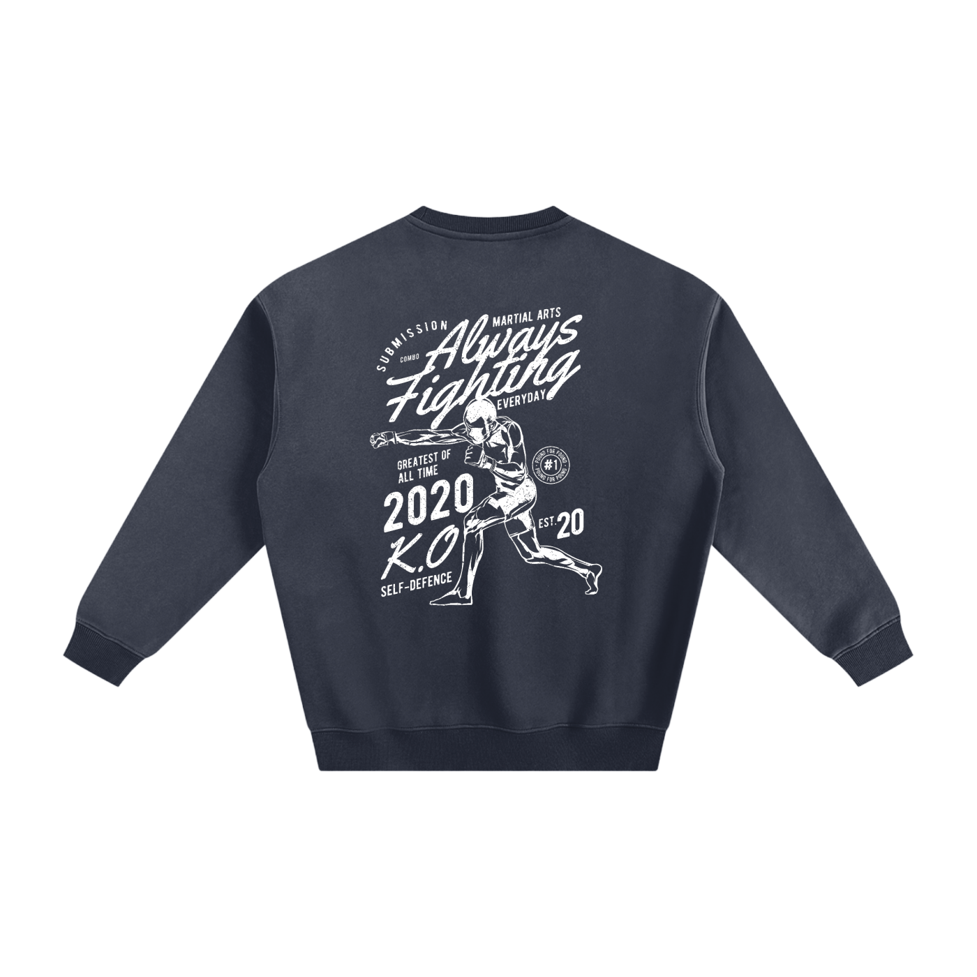 Always Fighting White Text Sweatshirt - ARETE