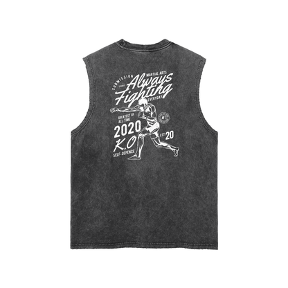 Always Fighting White Text Tank Top - ARETE