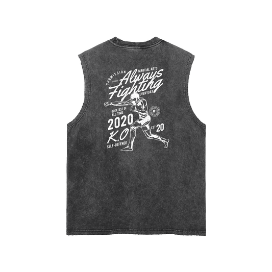Always Fighting White Text Tank Top - ARETE