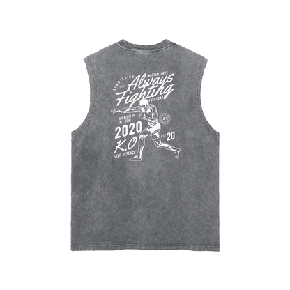 Always Fighting White Text Tank Top - ARETE