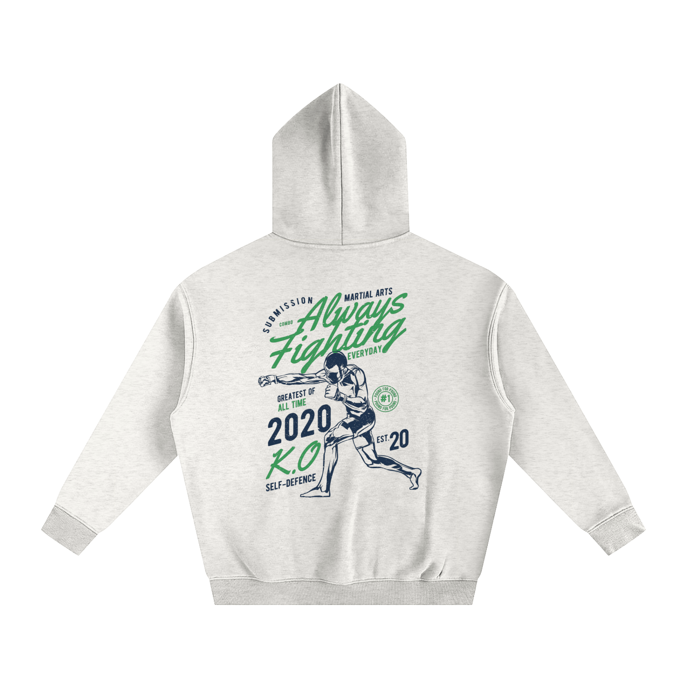 Always Fighting Green and Blue Text Hoodie