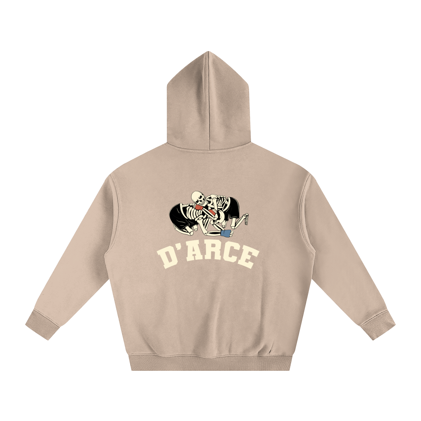D'ARCE Choke Beige Text Hoodie - ARETE
