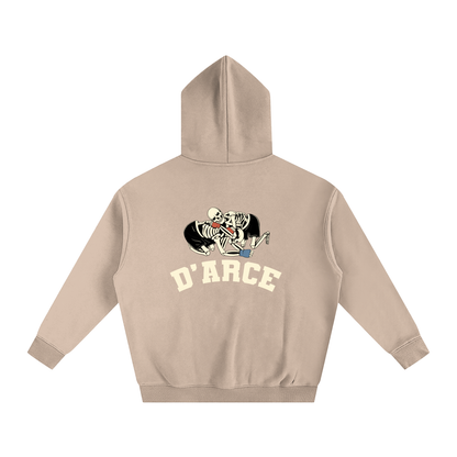D'ARCE Choke Beige Text Hoodie - ARETE