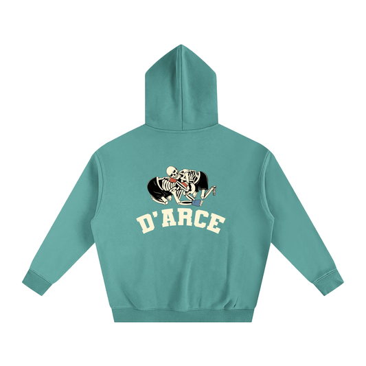 D'ARCE Choke Beige Text Hoodie - ARETE