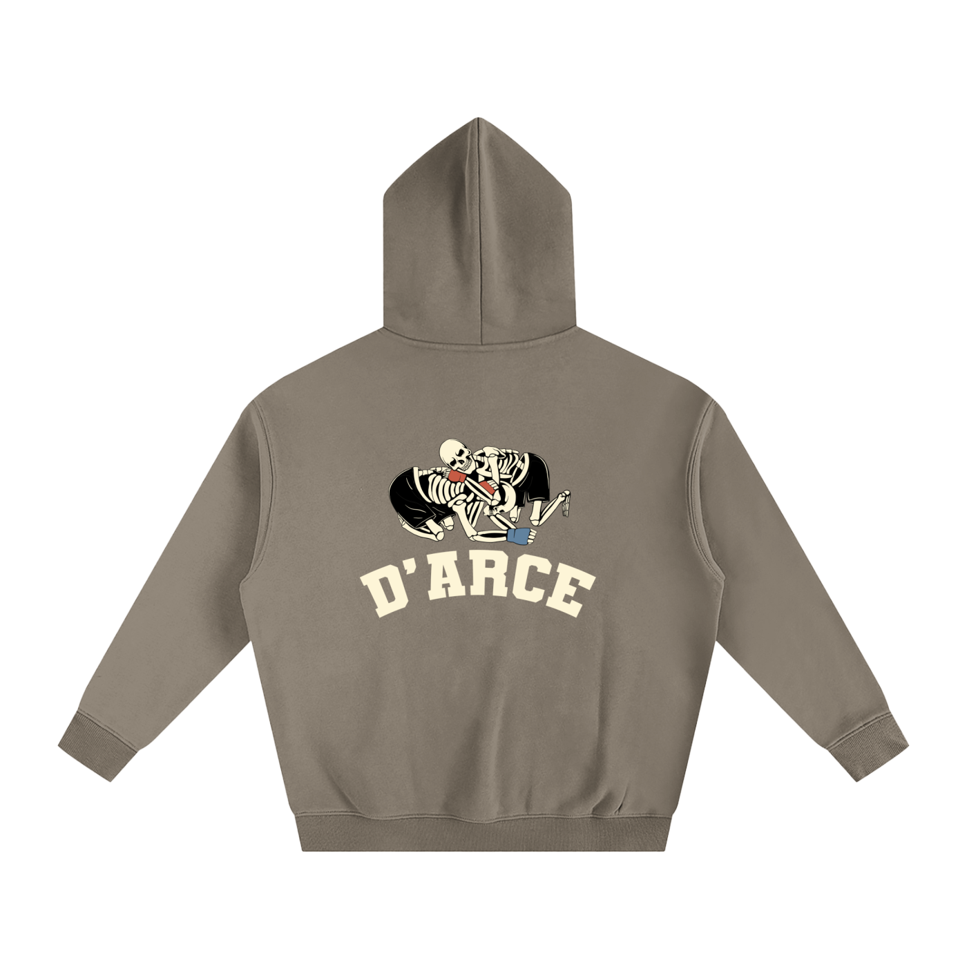 D'ARCE Choke Beige Text Hoodie - ARETE
