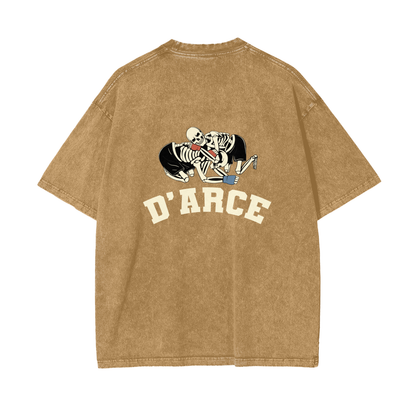 D'ARCE Choke Beige Text T-shirt - ARETE