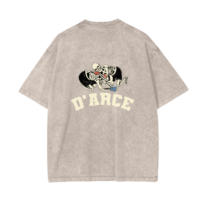 D'ARCE Choke Beige Text T-shirt - ARETE