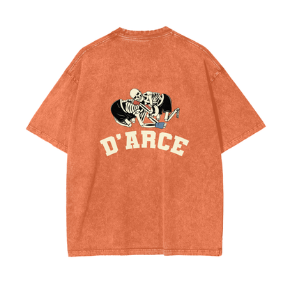 D'ARCE Choke Beige Text T-shirt - ARETE