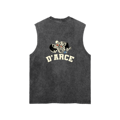 D'arce Choke Beige Text Tank Top - ARETE