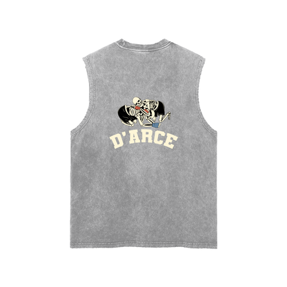 D'arce Choke Beige Text Tank Top - ARETE