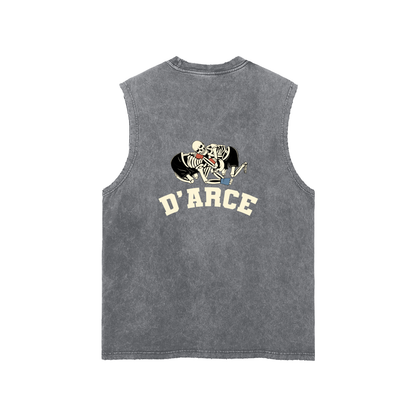D'arce Choke Beige Text Tank Top - ARETE