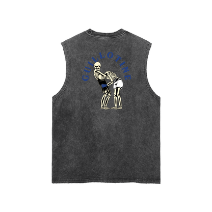 Guillotine Blue Text Tank Top - ARETE