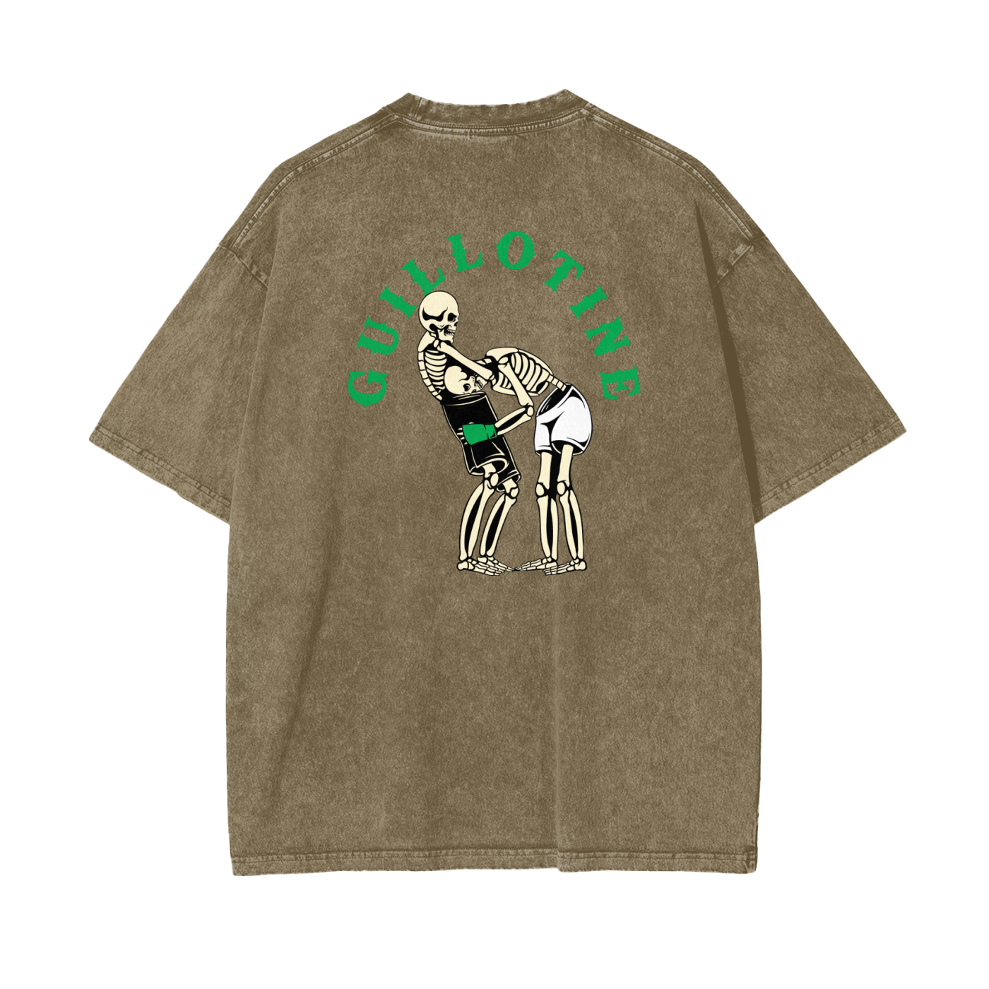 Guillotine Green Text T-shirt - ARETE