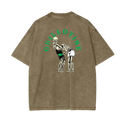Guillotine Green Text T-shirt - ARETE