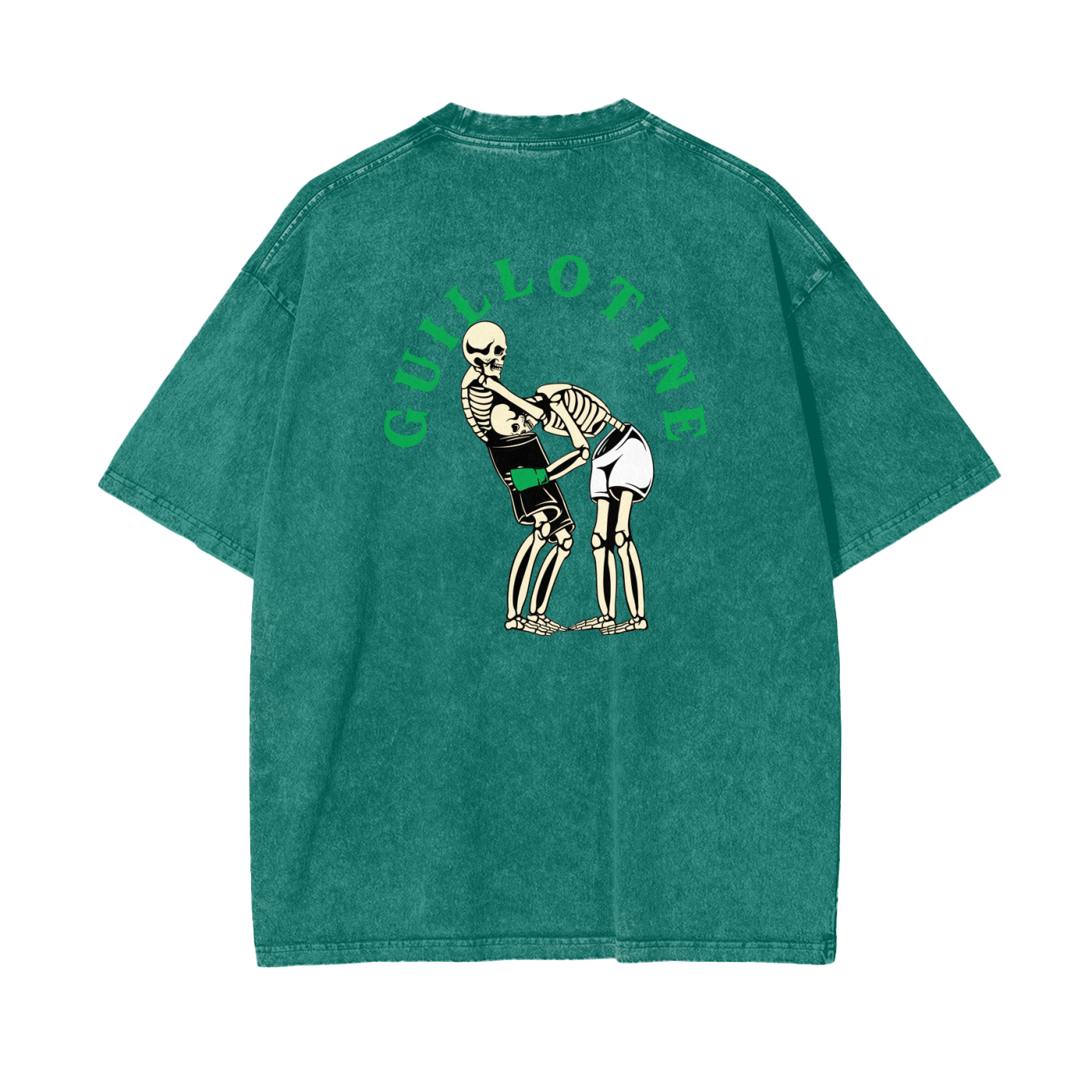 Guillotine Green Text T-shirt - ARETE