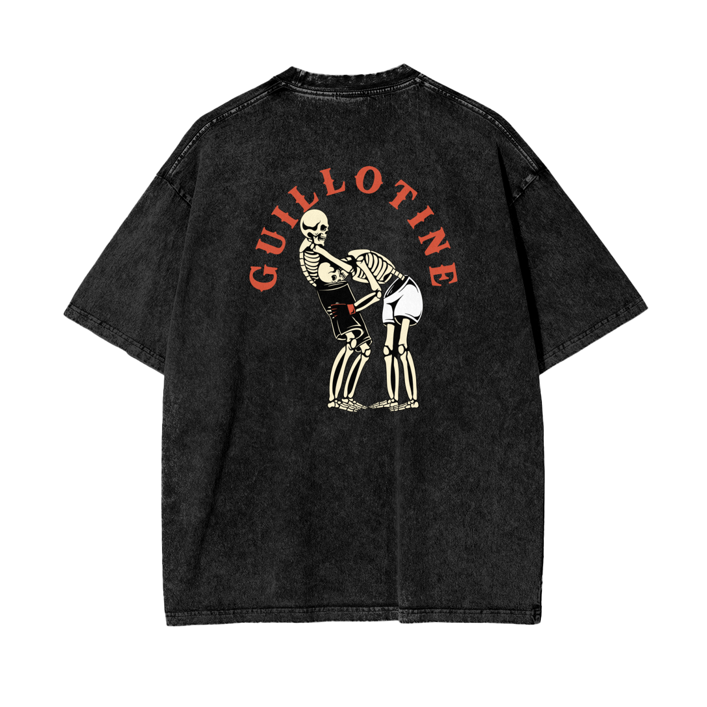 Guillotine Red Text T-shirt - ARETE
